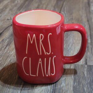 Rae Dunn Red Mrs. Claus Holiday Christmas Ceramic Mug Artisan Collection Magenta